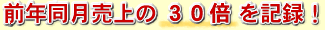 PPC・前年同月売上の３０倍を記録！