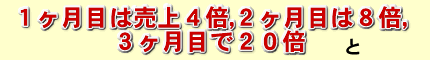 PPC・１ヶ月目は売上４倍,２ヶ月目は８倍,３ヶ月目で２０倍
