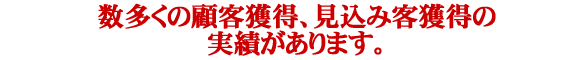 PPC・数多くの顧客獲得、見込み客獲得の実績があります。